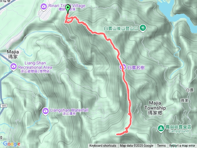 白賓北涼登山口-白賓山-真笠山往返