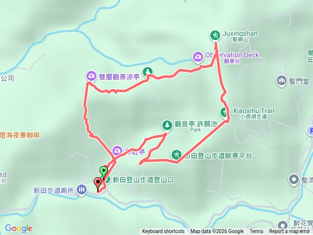 新田山步道,聚興山三角點預覽圖