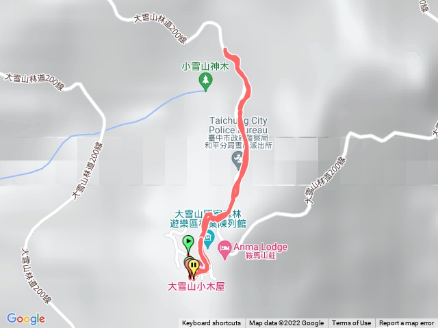 「夜間尋寶」大雪山夜觀活動路線