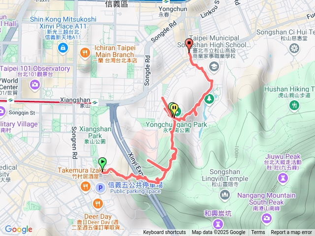 臺北市信義區四獸山之象山鼻登山口至永春崗預覽圖