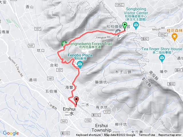 天仁茗茶故居下抗內坑順走苳柏步道至豐柏廣場