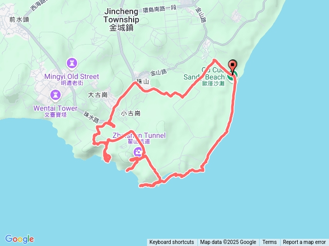 歐厝沙灘→翟山坑道→梁山步道→古崗湖→珠山→赤山林道