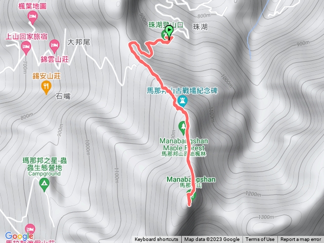 馬那邦山 珠湖登山口