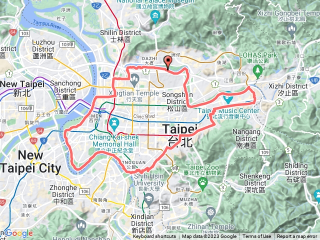 台北市腳踏車O型路線