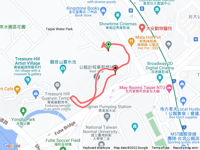 台北市公館商圈-小觀音山木棧道