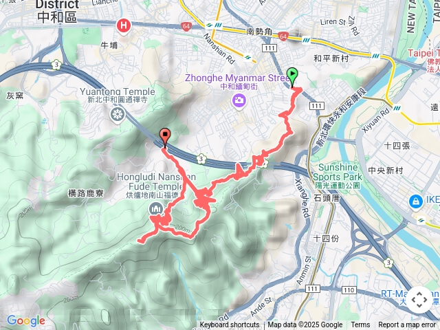 外挖子山→南山福德宮→南勢角山~