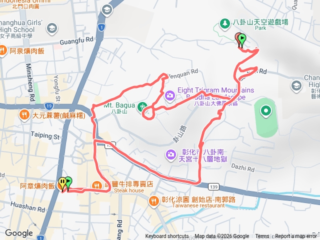 彰化市八卦山大佛風景區環走預覽圖