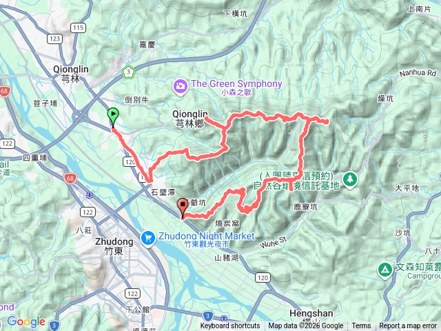 2026-02-14芎林石壁石壁潭步道石壁潭山飛鳳山中坑山牛欄窩山芎蕉窩山下橫坑山雞寮坑山小尾山茄苳窩山龜殼山三爺坑山下富林路十股林大O行預覽圖
