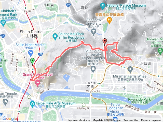 台北大眾走第五段劍潭到建南山捷運站