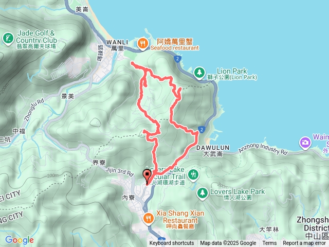 武聖街-大路嶺古道-瑪鋉山-瑪鋉山東峰-萬中瀑布-大武崙澳古道-瑪鋉山東北峰 O型