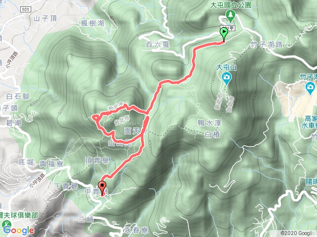 二子坪、面天山、向天山、向天池、清天宮