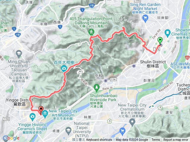 樹鶯縱走：樹林車站-大同山/青龍嶺/鎮遠山/秋壇山/大棟山/石灰坑山/彰埔坑山/忠義山-鶯歌車站