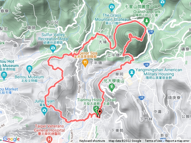 天母古道上紗帽山下橫嶺