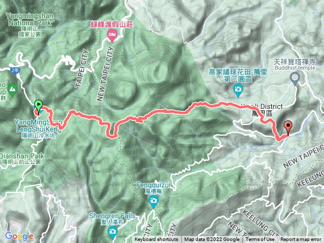 淡基橫斷古道中段