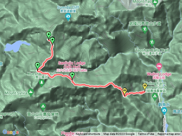 雪山東主北峰：D3雪北下登山口