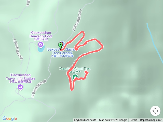 停車場往返雪山神木