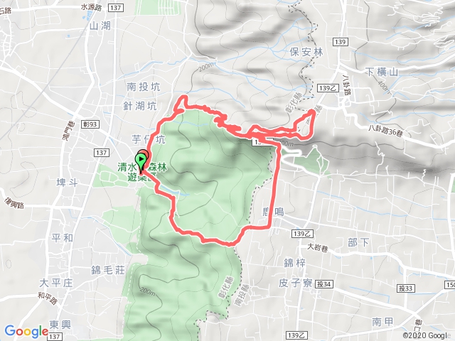 長青自行車道上八卦山最高點橫山下中央嶺步道O行走 (清水岩起登)