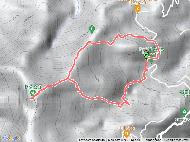 雲霧步道下線.靜心瀑布.愛心瀑布.上線之平行.鵝公髻山.第二登山口