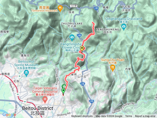 天母古道-紗帽山-苗圃登山口-七星山主峰-苗圃-陽明山公車總站