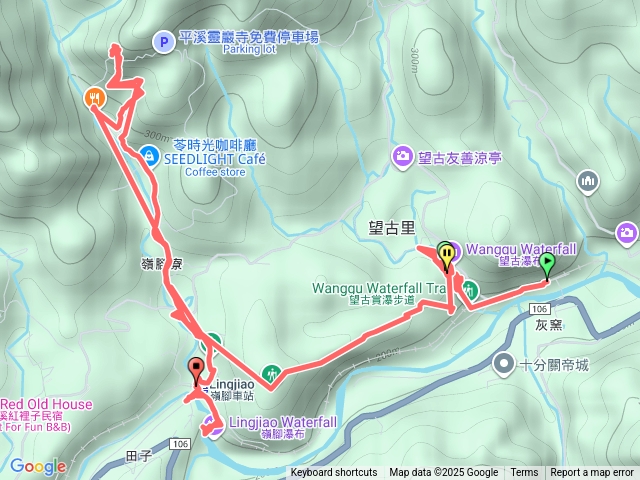 望古瀑布(一二層)嶺脚寮山靈嚴寺(豔紅鹿子百合)嶺脚瀑布