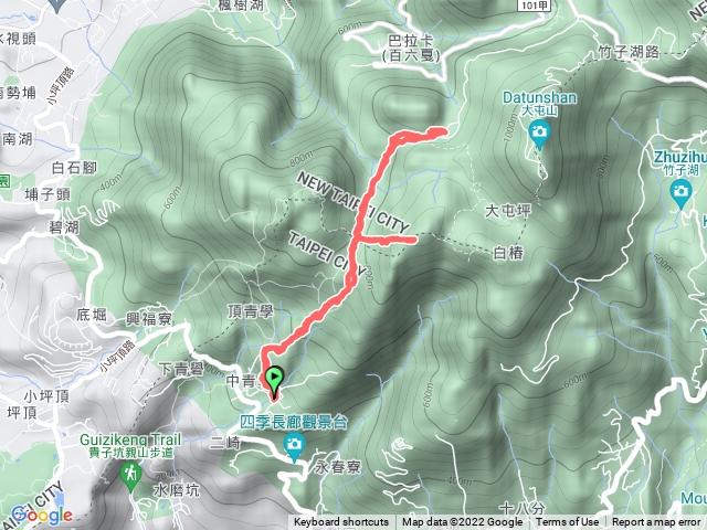 二子坪大屯山連峰迴路轉