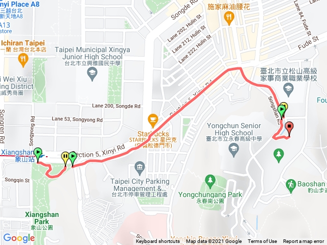 象山捷運站到濕地公園 簡單路徑