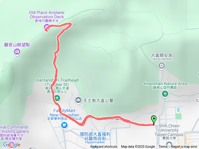 實踐大學上老地方機場親山步道