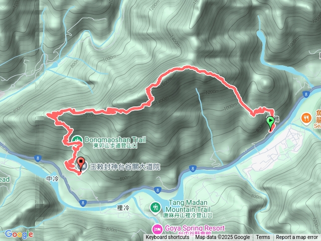 徳芙蘭東南陵線上東卯山下谷關大道院