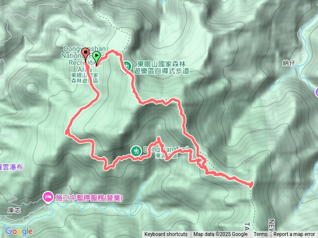 東眼山、拉卡山、東滿步道回東眼山園區