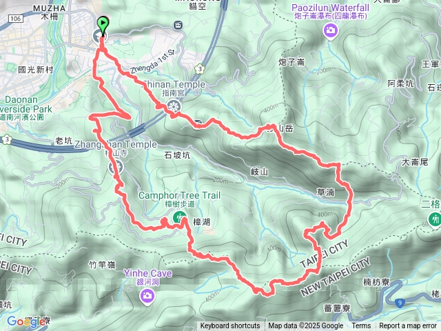 貓空郊山9連峰O型（猴山岳前峰、猴山岳、貓空圓山東北峰、貓空圓山、貓空尖、 十六分山、獅球山、樟湖山、樟山）