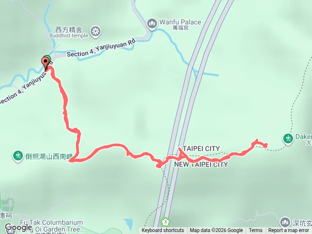 研究院路四段保修路_大坑山西峰_原路折返