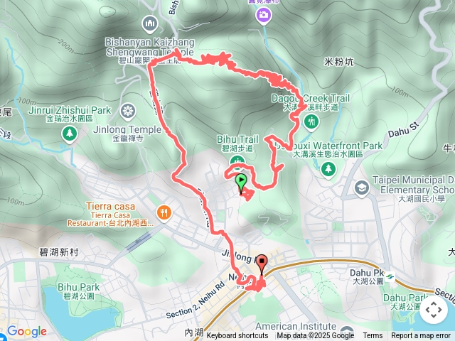 碧湖步道-鯉魚山步道-碧山巖步道-捷運內湖站