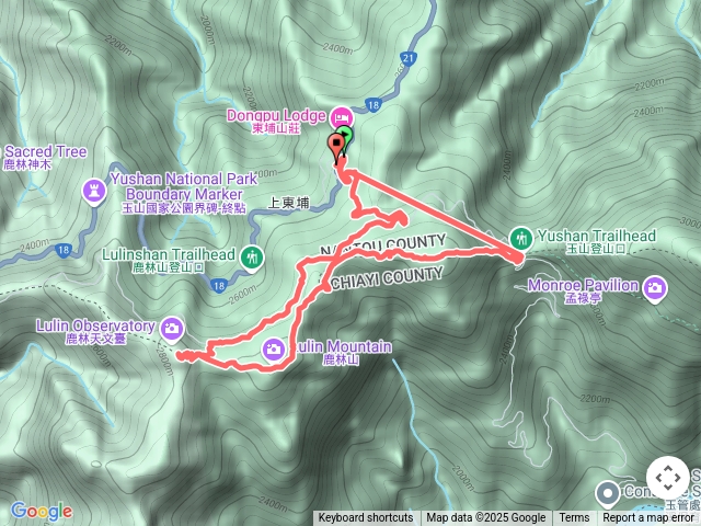 玉山登山口上麟趾山、鹿林山、鹿林前山
