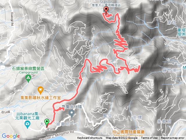 集集大山上順撿大坪山及集集大山南峰基石