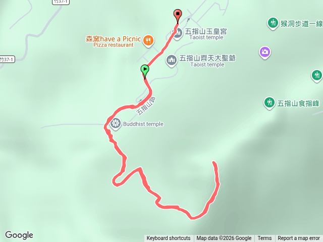 玉皇宮-五指山拇指峰來回