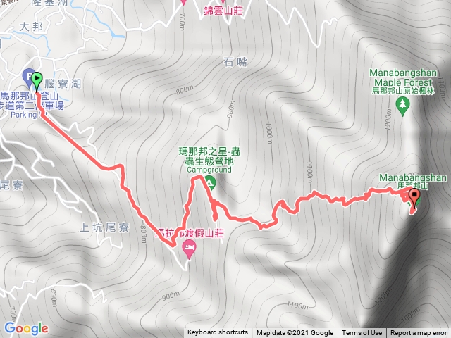 馬那邦山二停車場到三角點