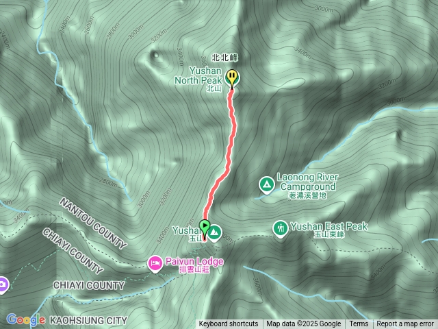 玉山登山步道到北峰