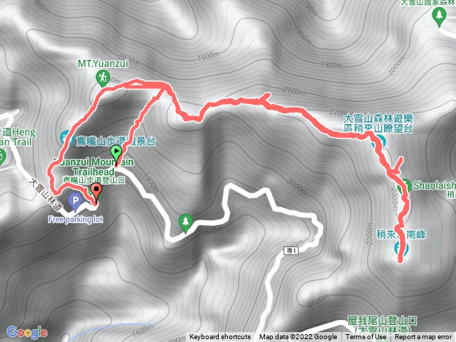 稍來登山口上