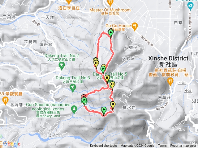 大坑4號至黑松亭接2號5-1由3-1回中正露營區