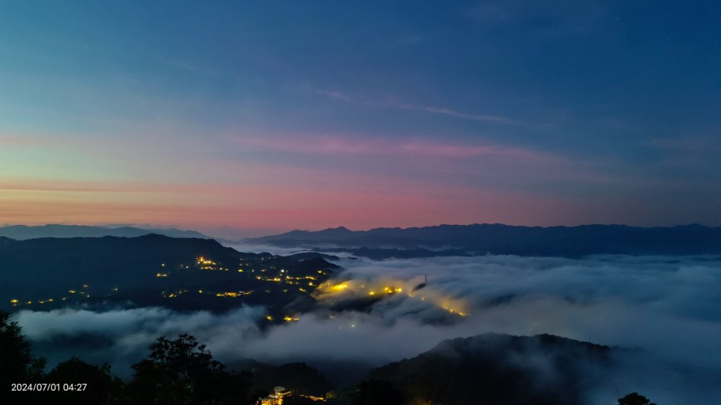 石碇趴趴走追雲趣 - 夜景 #琉璃光雲海流瀑 & 曙光火燒雲 & 藍天 #雲海流瀑 7/1&10_2539118