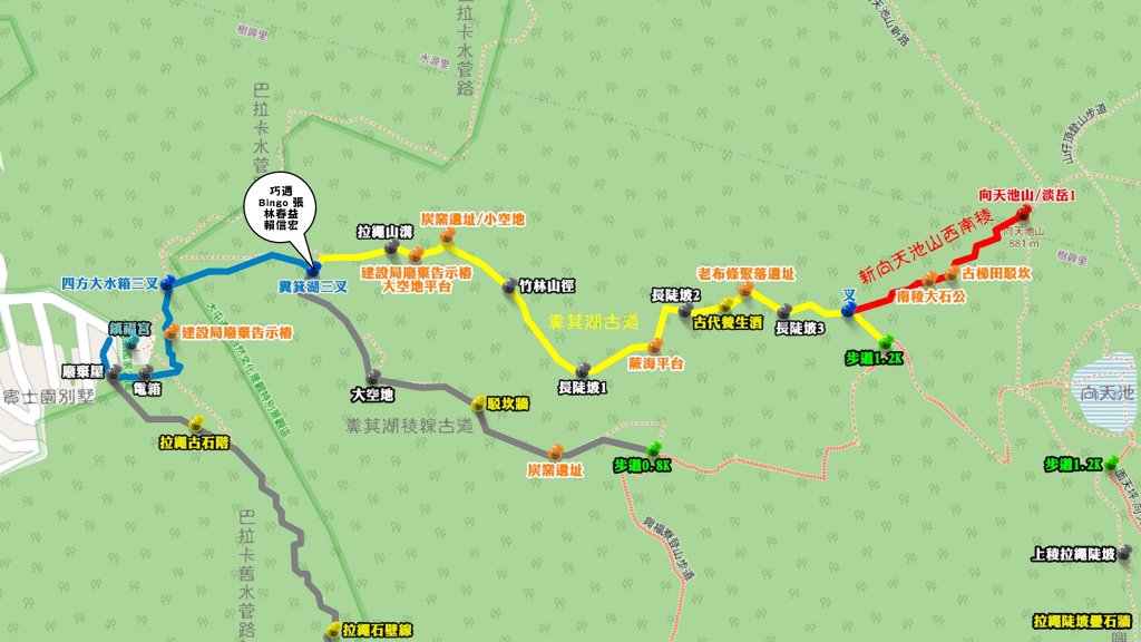 【新北市/淡水區/興福寮/新-向天池山西南稜】糞箕湖古道重啟.新徑直上881-向天池山.串接完成封面圖