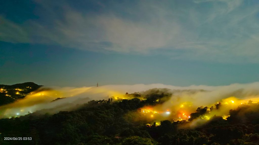 夜景 #琉璃光雲瀑 &火燒雲日出&藍天 #雲瀑  6/25_2535030