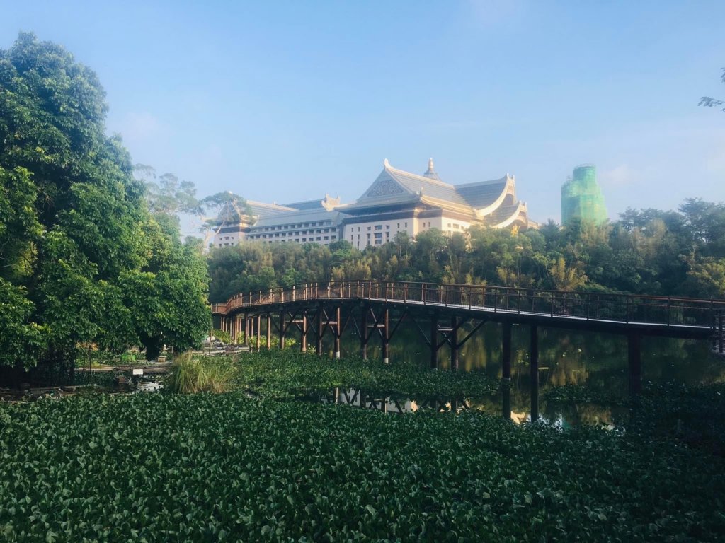 峨嵋環湖步道o走 峨嵋環湖步道、湖光山色、夕陽餘暉、吊橋遊艇、碼頭漁家_1924420