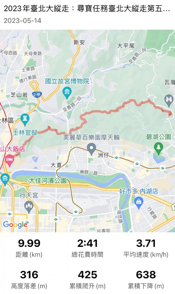 20230514-臺北大縱走第五段之巧遇藍鵲（碧山巖→劍潭捷運站）封面圖