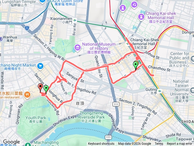 115/10/9寧波西街→羅斯福路→福州街→和平西路→南海路預覽圖