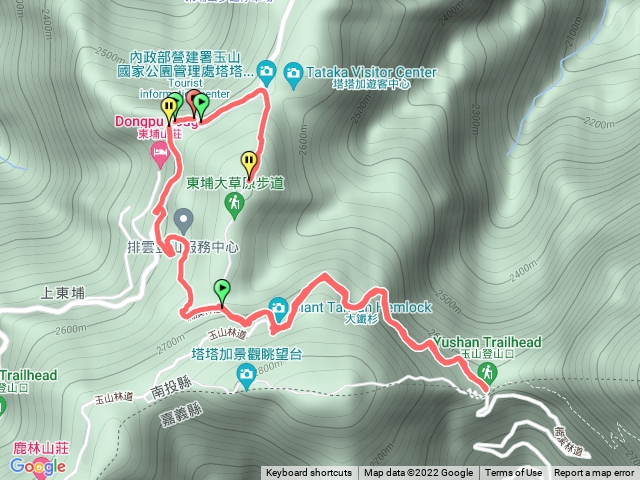  塔塔加步道 大鐵杉玉山登山口