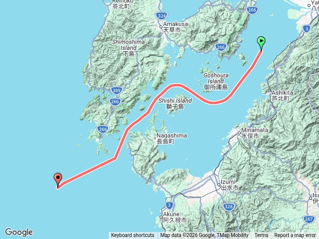 2026.06.24探索星號郵輪離開熊本縣八代港軌跡