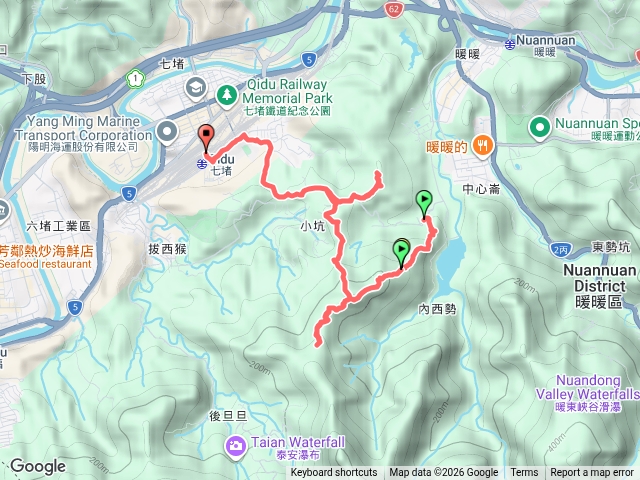 七堵外西勢坑山南峰三疊山折返回商工七堵火車站