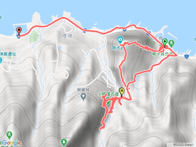 南子吝>大鬼瀑布>小錐麓>小鬼瀑布>南雅社區