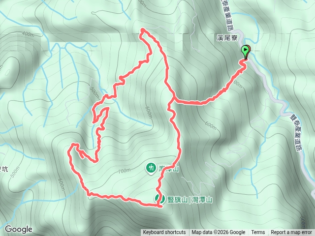 2026 09 18 豎旗山東北稜~豎旗山北稜~豎旗山~豎旗山西北稜~藤寮坑古道~鯊魚岩洞~溪尾寮古道~豎旗山北稜~豎旗山東北稜O型